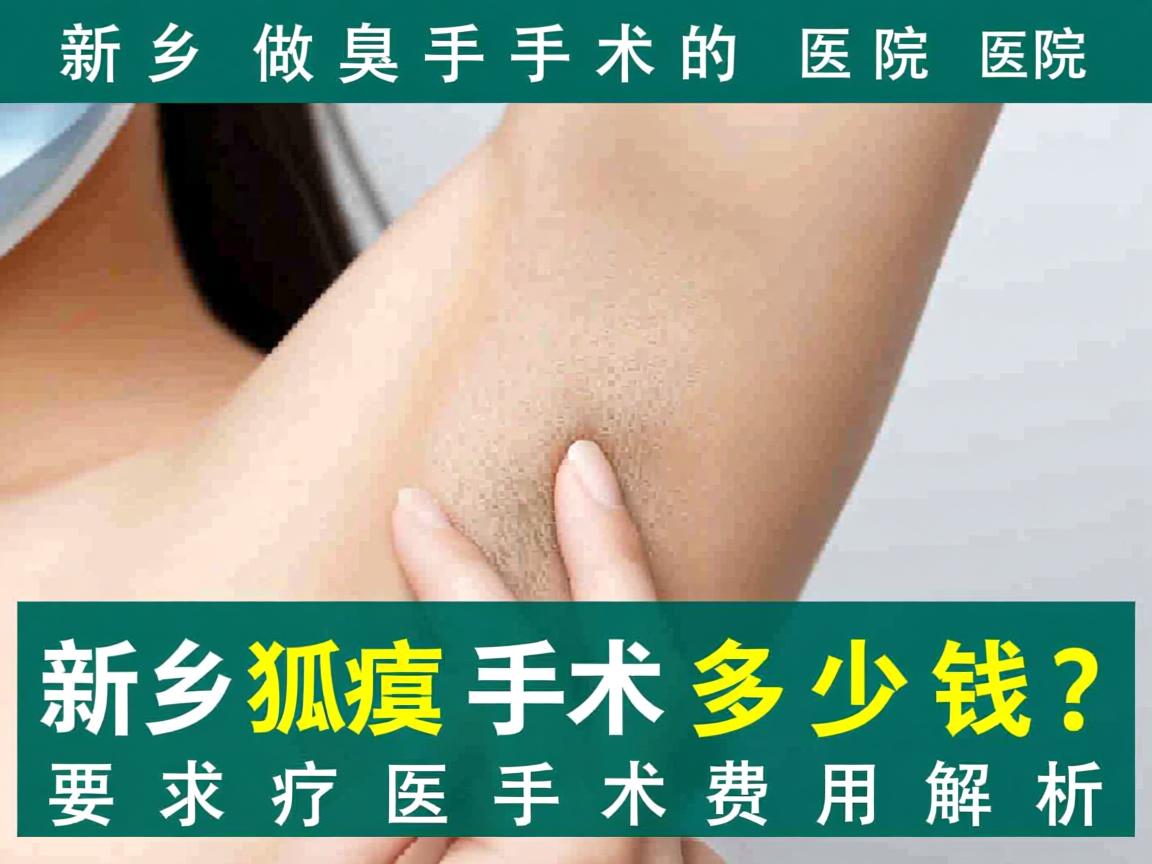 新乡做狐臭手术的医院多少钱？新乡狐臭手术费用解析