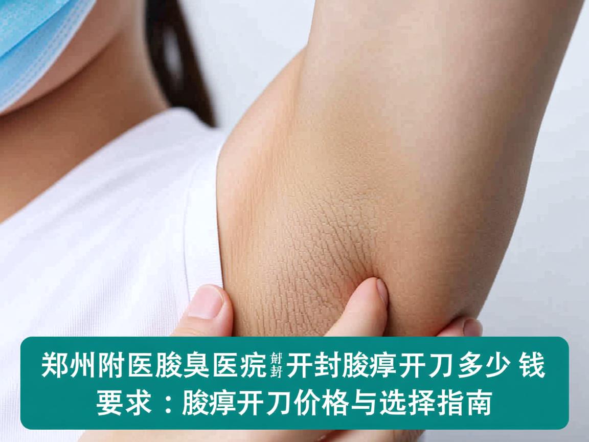 郑州附医腋臭医院解析，开封腋臭开刀多少钱，腋臭开刀价格与选择指南