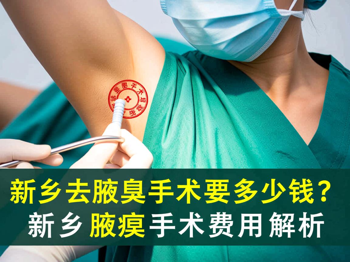 新乡去腋臭手术要多少钱？新乡腋臭手术费用解析