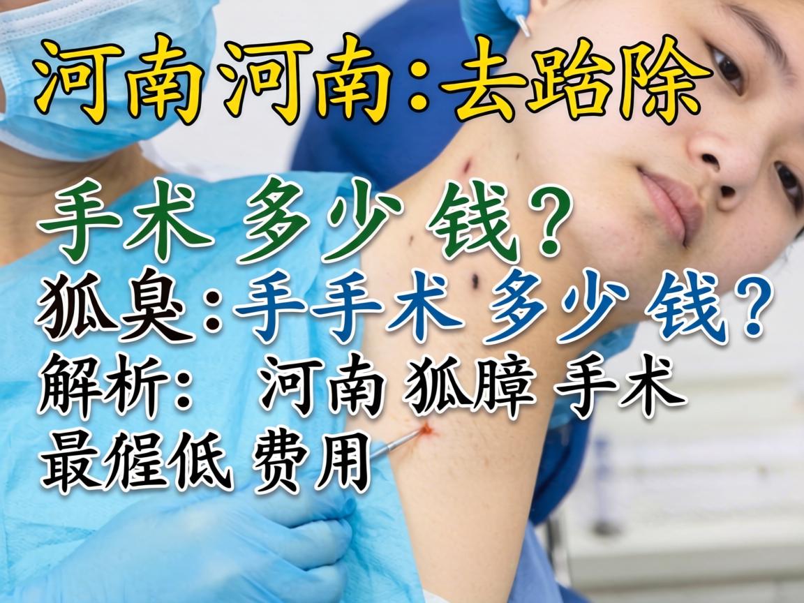河南去除狐臭手术多少钱？解析河南狐臭手术最低费用