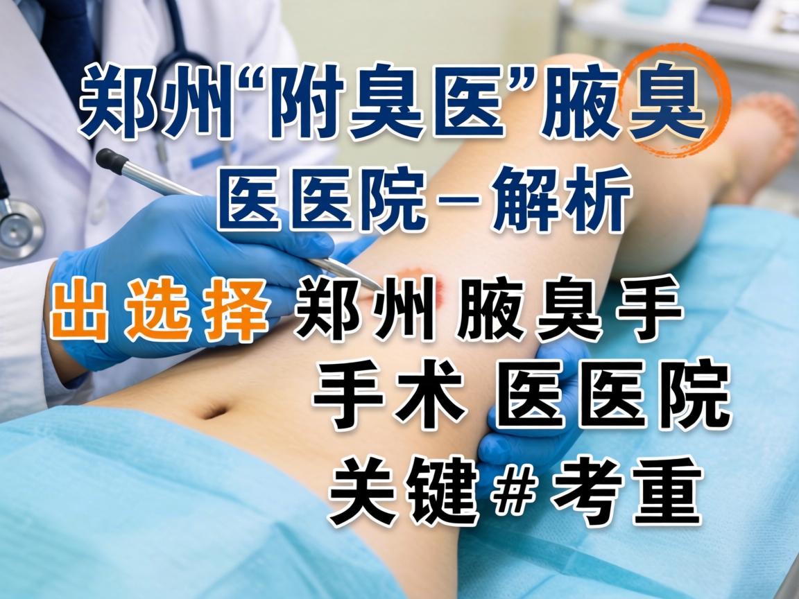 郑州附医腋臭医院解析，选择郑州腋臭手术医院的关键考量