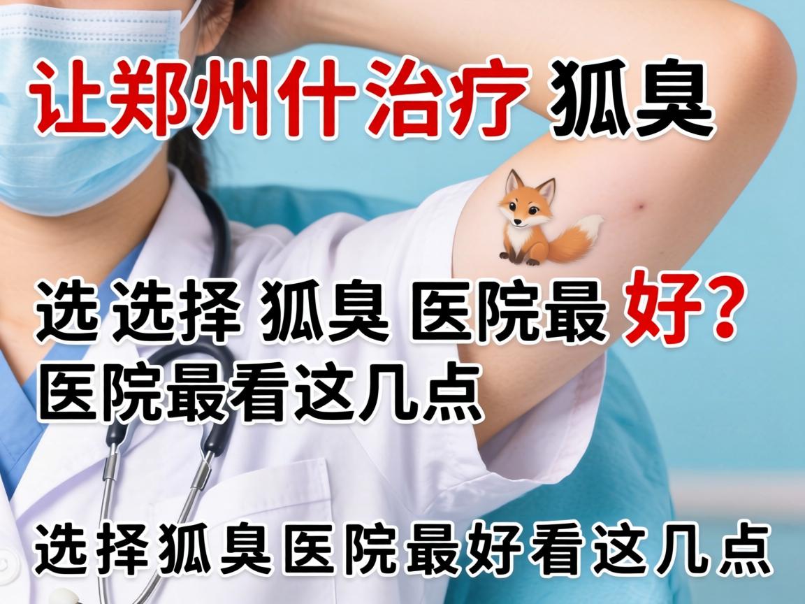 郑州治疗狐臭什么医院最好？选择狐臭医院最好看这几点