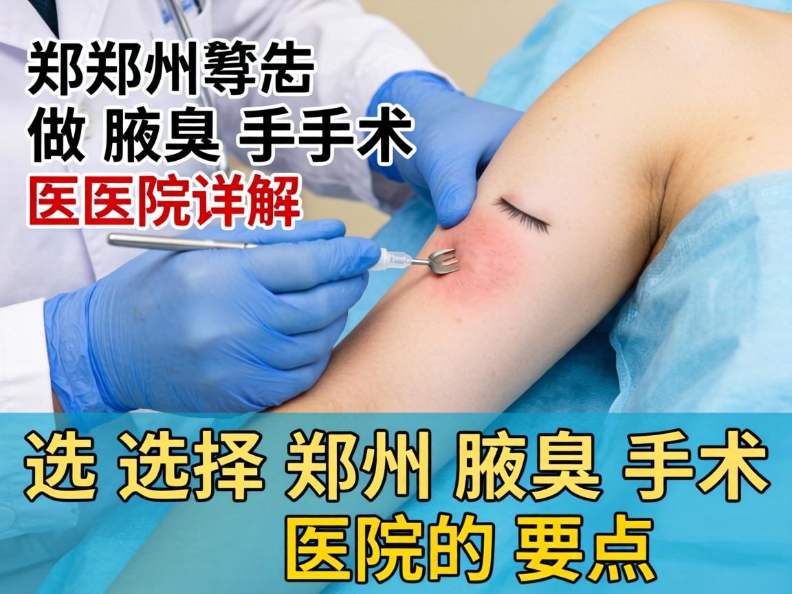 郑州做腋臭手术医院详解，选择郑州腋臭手术医院的要点