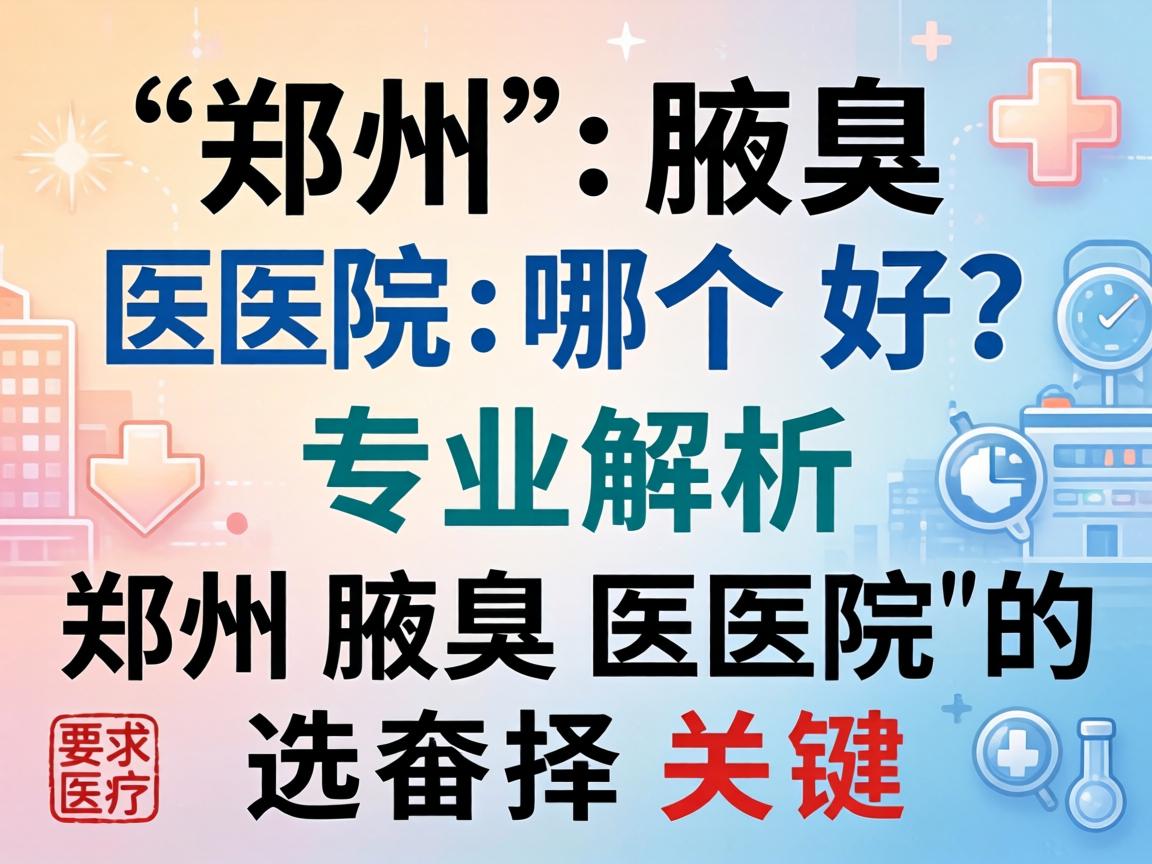 郑州腋臭医院哪个好？专业解析郑州腋臭医院的选择关键