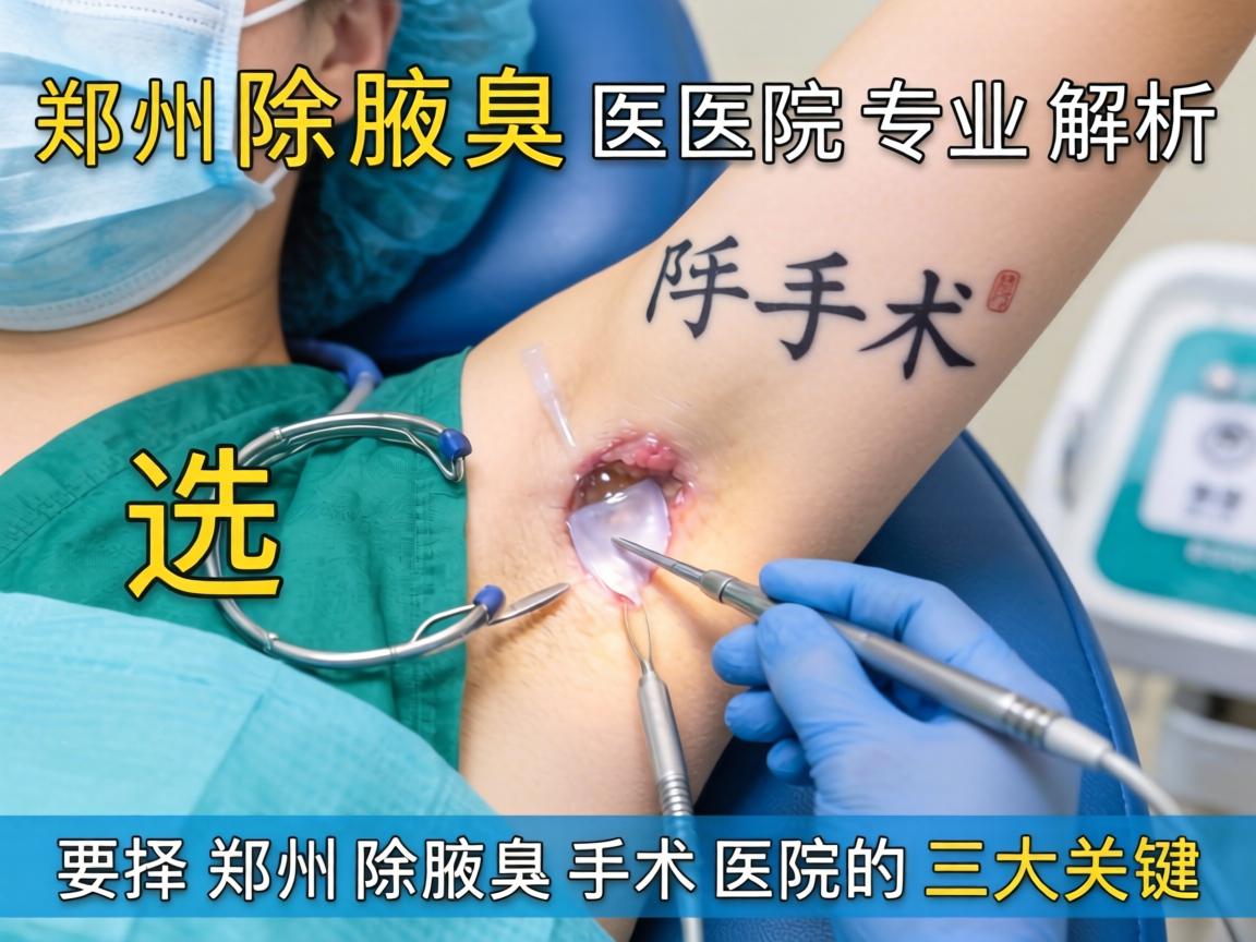 郑州除腋臭手术医院专业解析，选择郑州除腋臭手术医院的三大关键