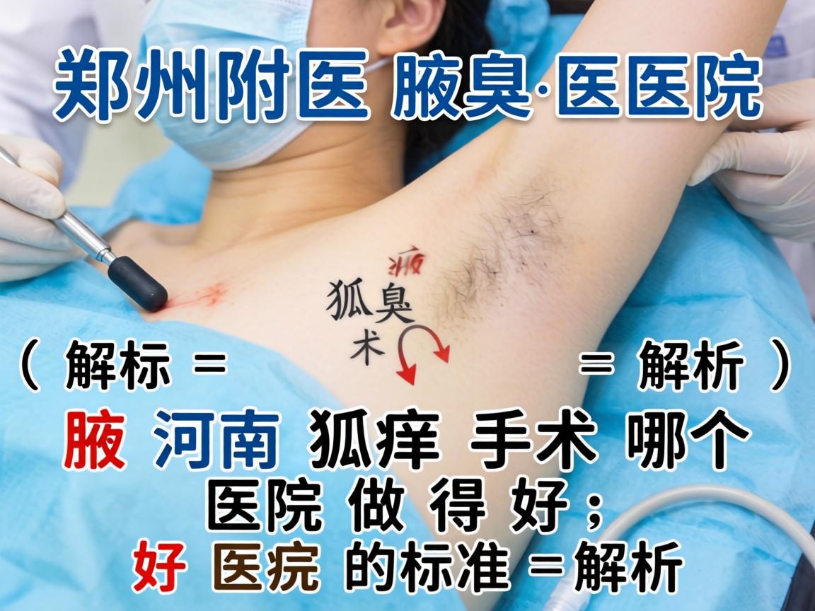 郑州附医腋臭医院解析，河南狐臭手术哪个医院做得好，好医院的标准解析