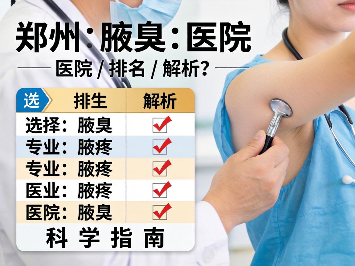 郑州腋臭医院排名解析，选择专业腋臭医院的科学指南