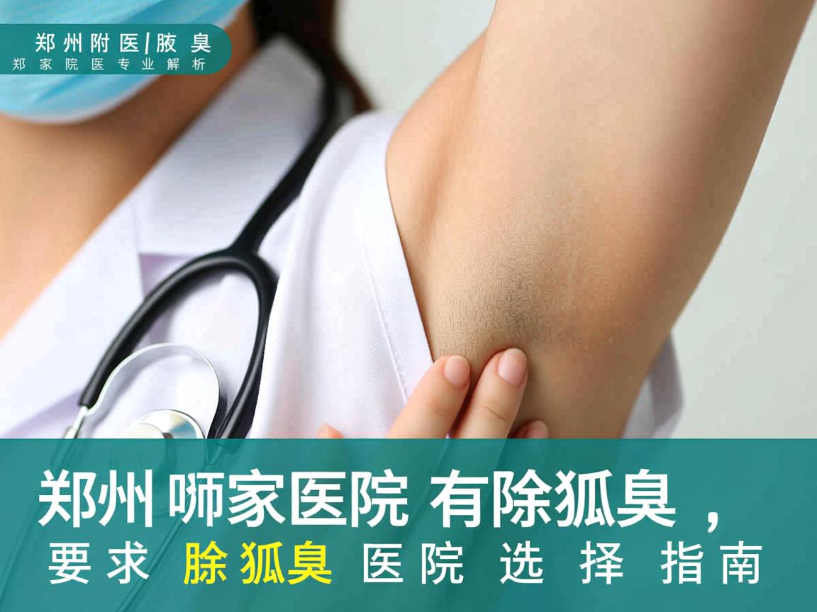 郑州附医腋臭医院专业解析，郑州哪家医院有除狐臭，郑州除狐臭医院选择指南