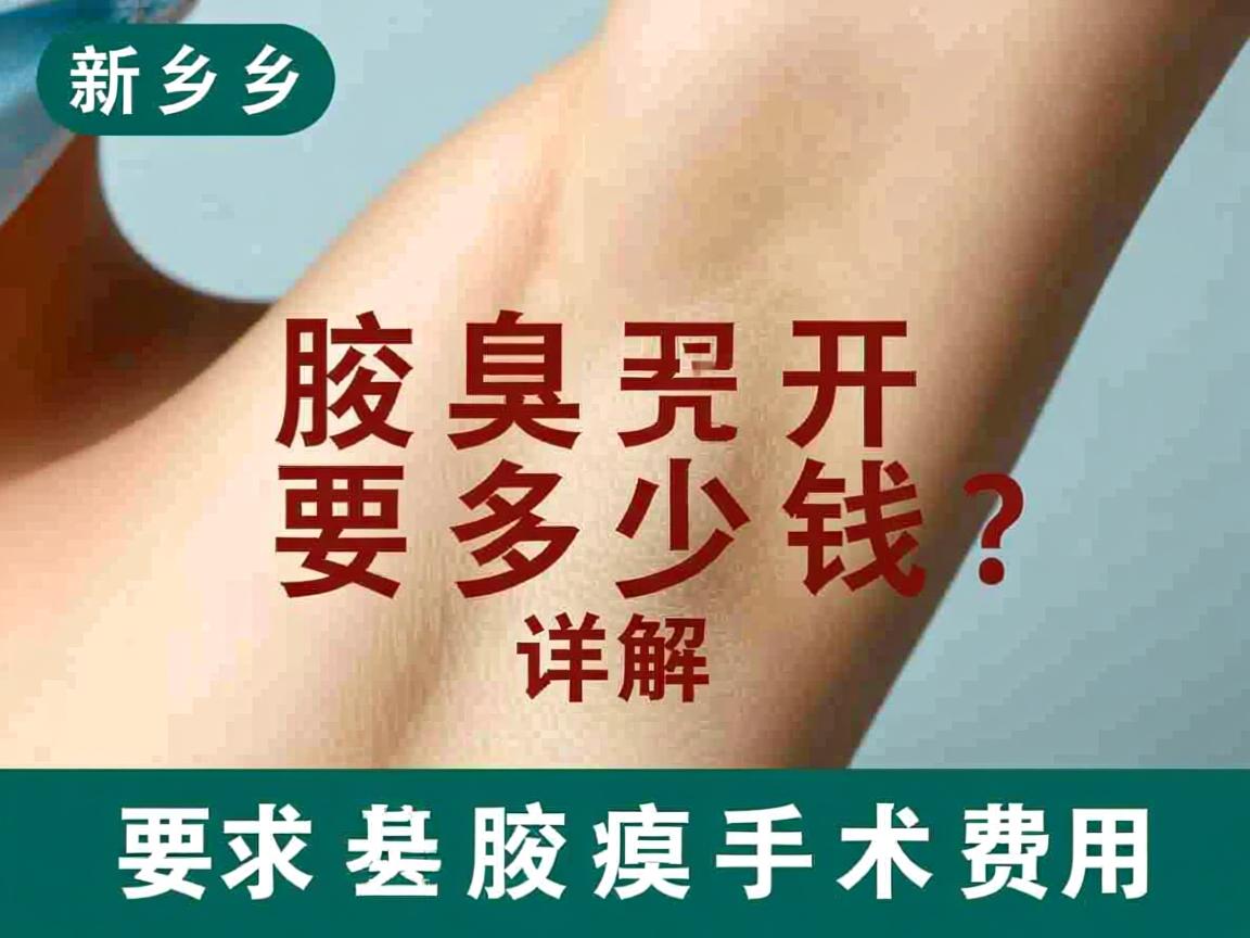 新乡腋臭开刀要多少钱？详解新乡腋臭手术费用