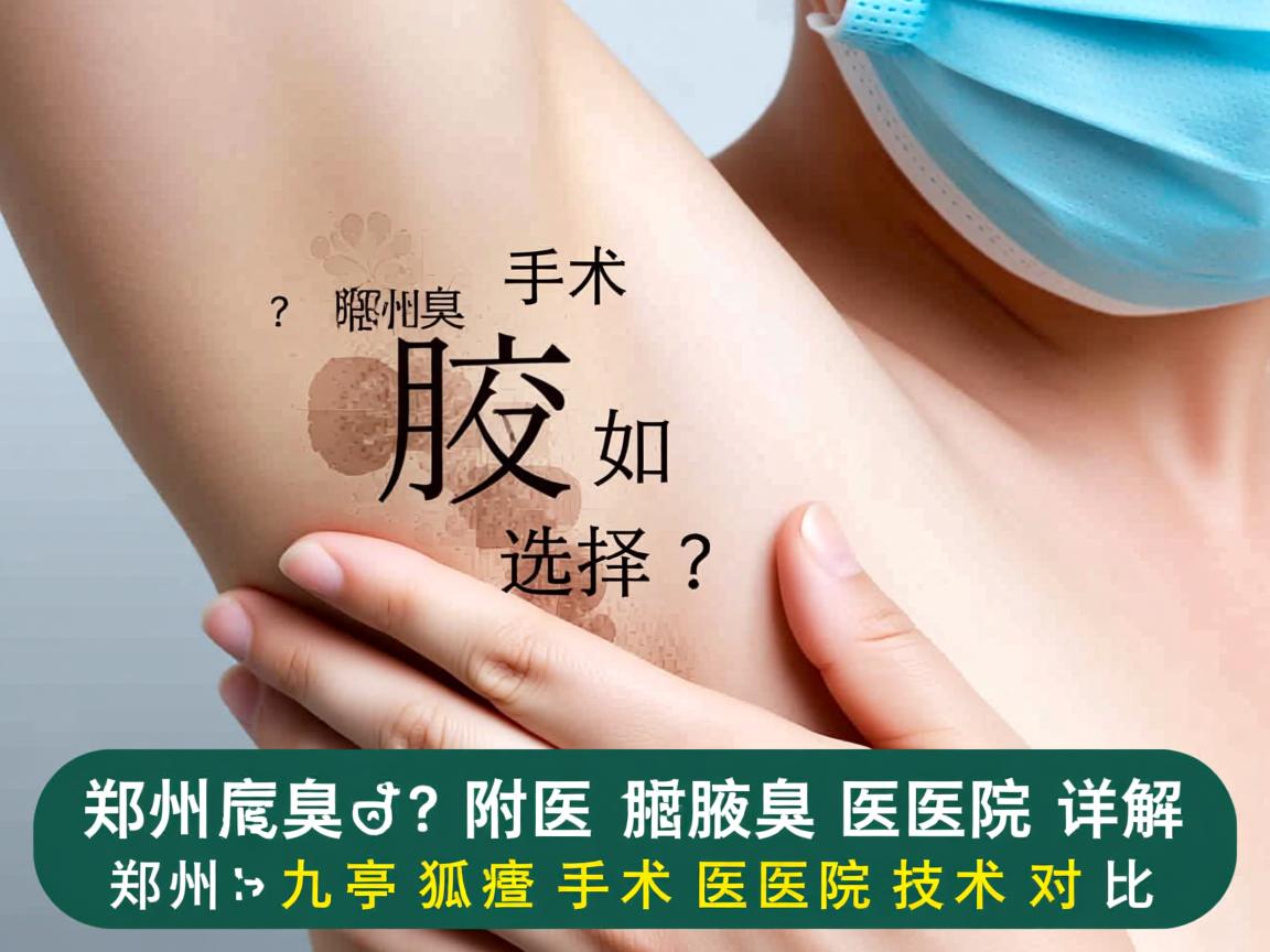 腋臭手术如何选择？郑州附医腋臭医院详解郑州九亭狐臭手术医院技术对比