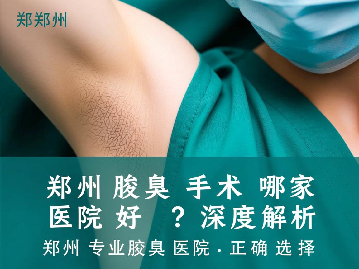 郑州腋臭手术哪家医院好？深度解析郑州专业腋臭医院的正确选择