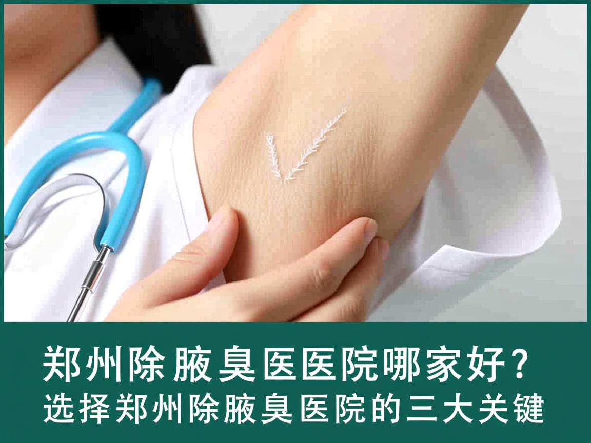 郑州除腋臭医院哪家好？选择郑州除腋臭医院的三大关键