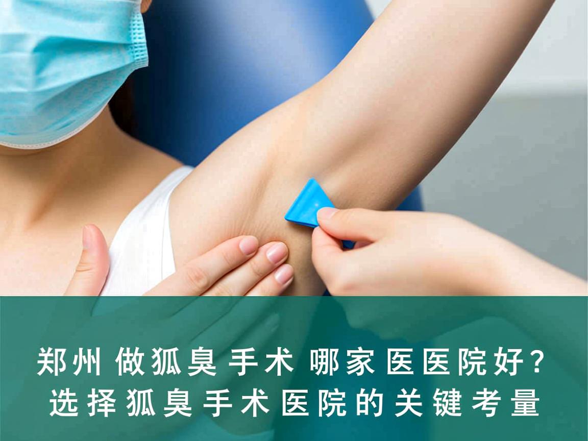郑州做狐臭手术哪家医院好？选择狐臭手术医院的关键考量