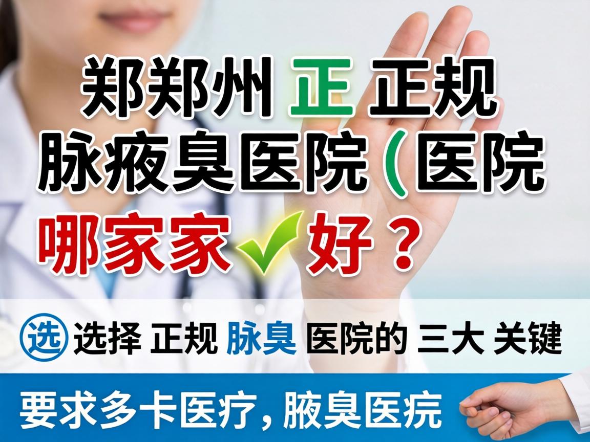 郑州正规腋臭医院哪家好？选择正规腋臭医院的三大关键