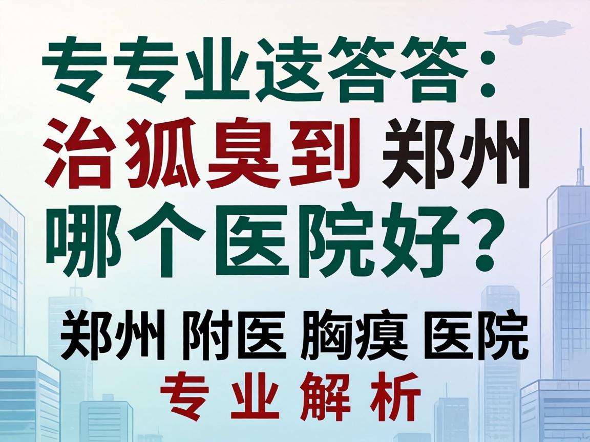 专业解答，治狐臭到郑州哪个医院好？郑州附医腋臭医院专业解析