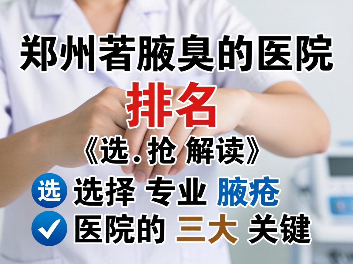 郑州腋臭医院排名解读，选择专业腋臭医院的三大关键