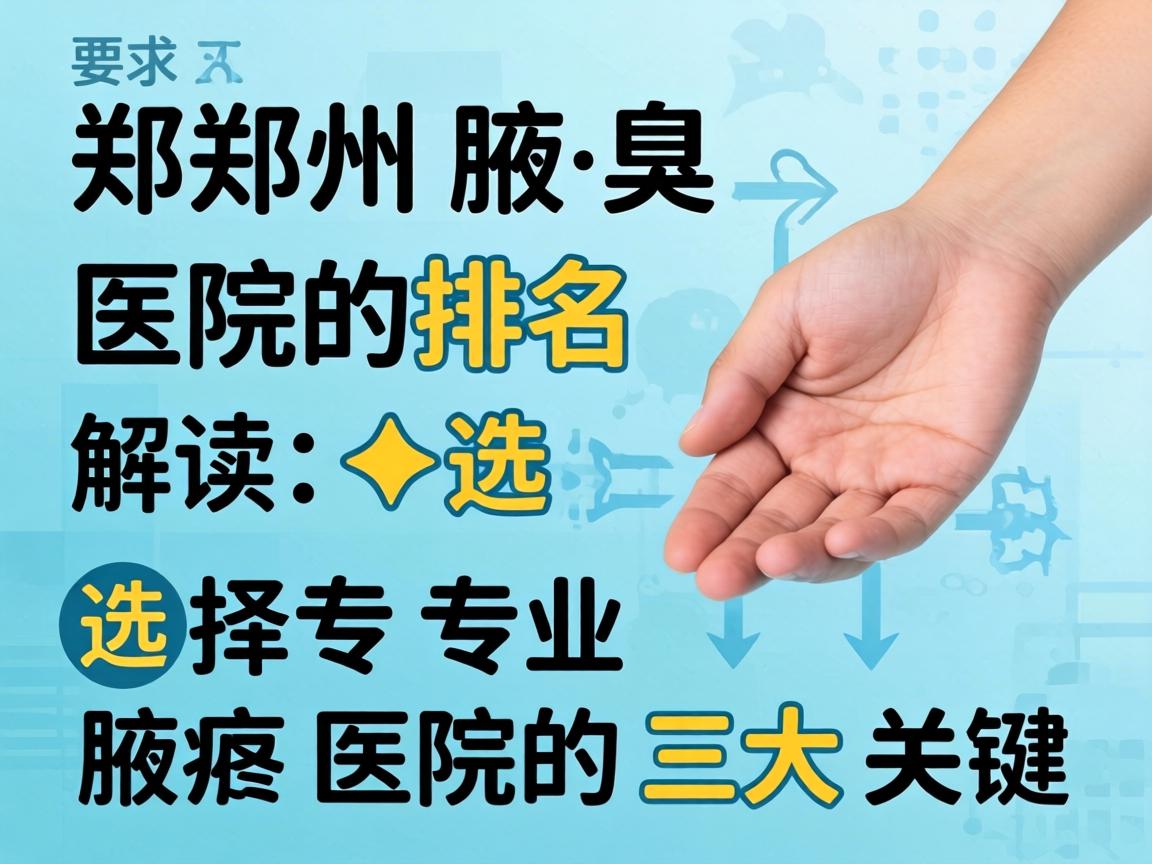 郑州腋臭医院排名解读，选择专业腋臭医院的三大关键