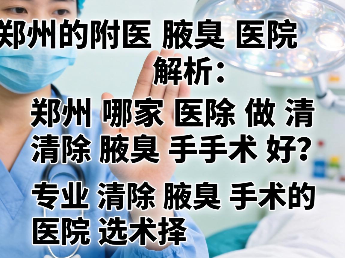 郑州附医腋臭医院解析，郑州哪家医院做清除腋臭手术好，专业清除腋臭手术的医院选择