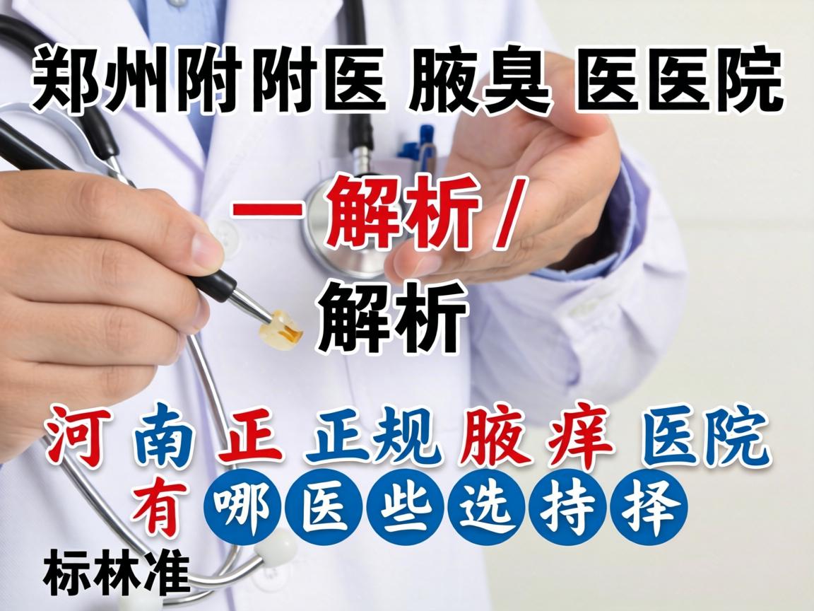 郑州附医腋臭医院解析，河南正规腋臭医院有哪些选择标准