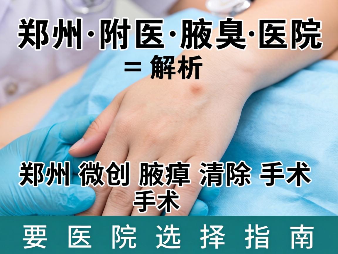 郑州附医腋臭医院解析,郑州微创腋臭清除手术的医院选择指南 郑州附医腋臭医院解析,郑州微创腋臭清除手术的医院选择指南