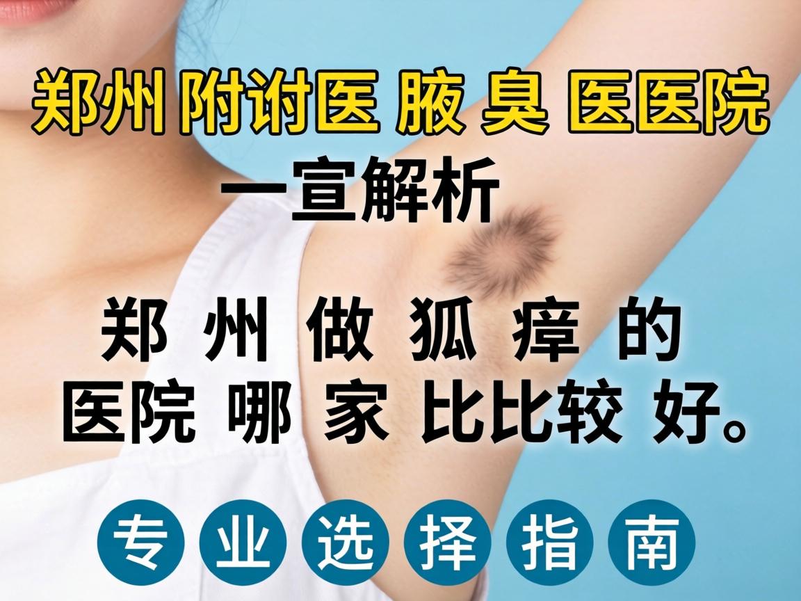 郑州附医腋臭医院解析，郑州做狐臭的医院哪家比较好，专业选择指南