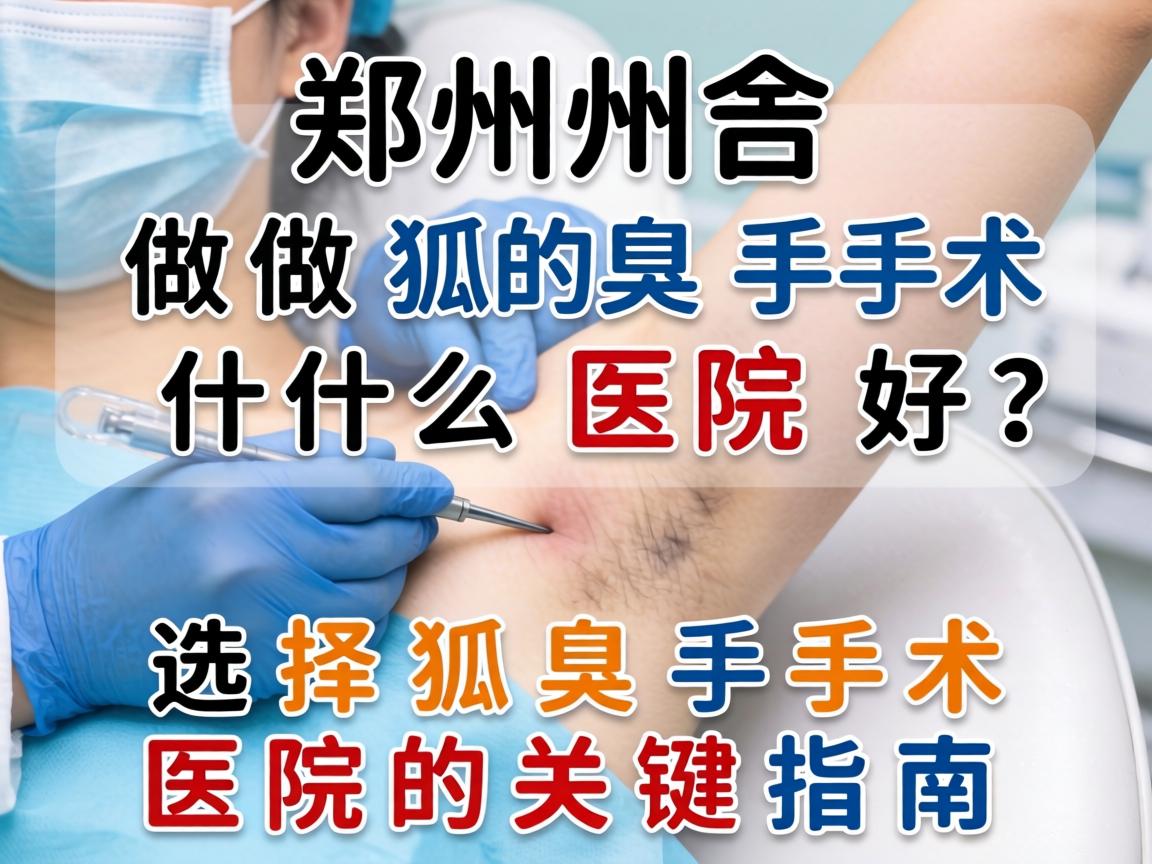 郑州做狐臭手术什么医院好？选择狐臭手术医院的关键指南