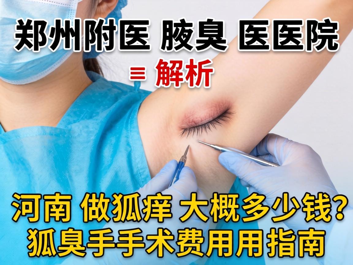 郑州附医腋臭医院解析，河南做狐臭大概多少钱？狐臭手术费用指南