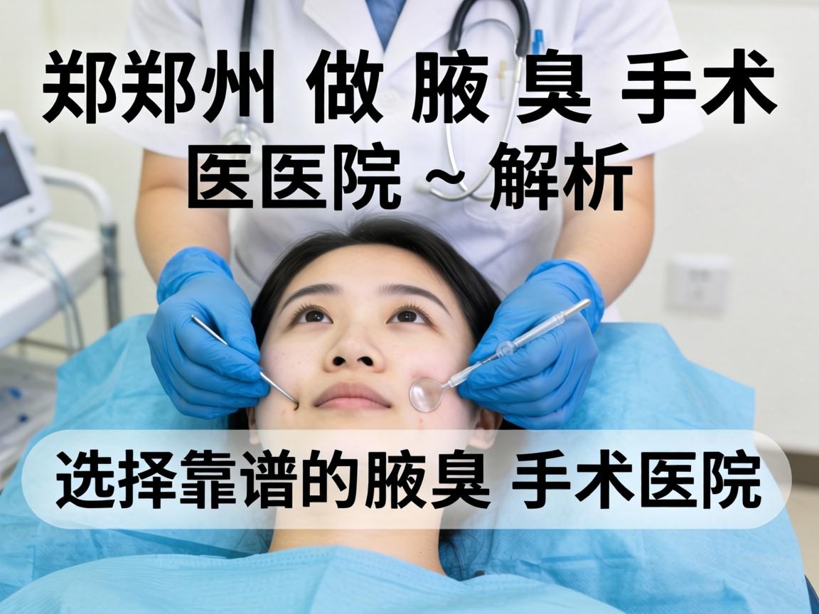 郑州做腋臭手术医院解析，如何选择靠谱的腋臭手术医院