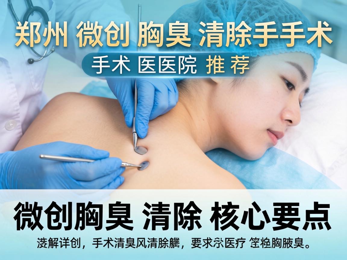 郑州微创腋臭清除手术医院推荐，详解微创腋臭清除核心要点