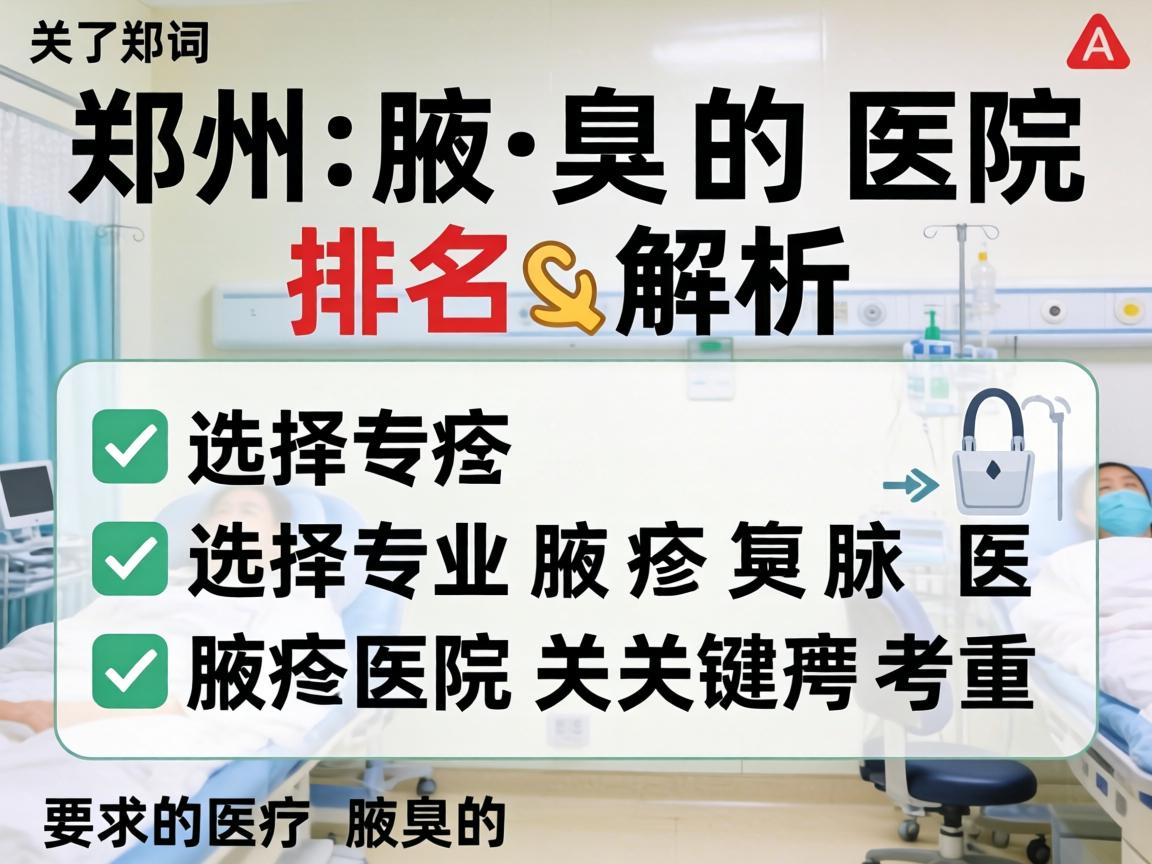 郑州腋臭医院排名解析，选择专业腋臭医院的关键考量