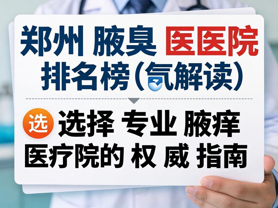 郑州腋臭医院排名榜解读，选择专业腋臭医院的权威指南