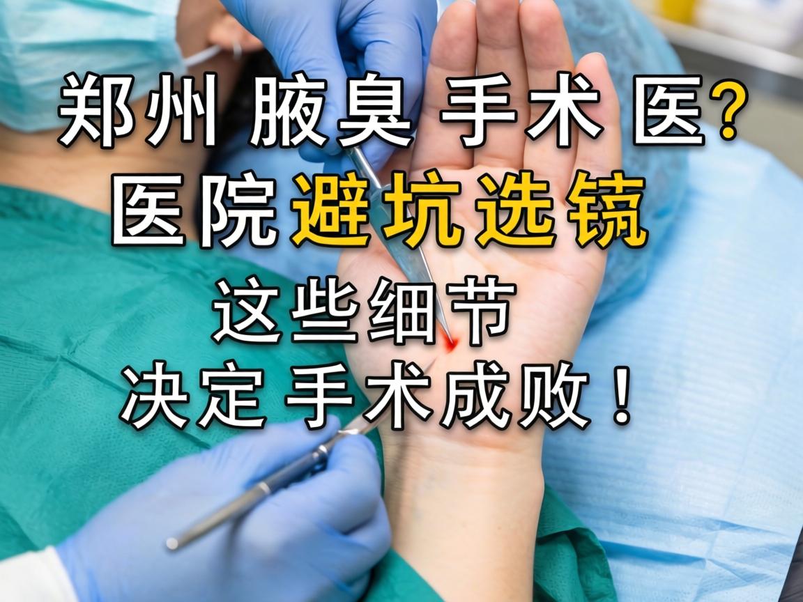 郑州腋臭手术医院怎么选？郑州腋臭手术医院避坑指南，这些细节决定手术成败！