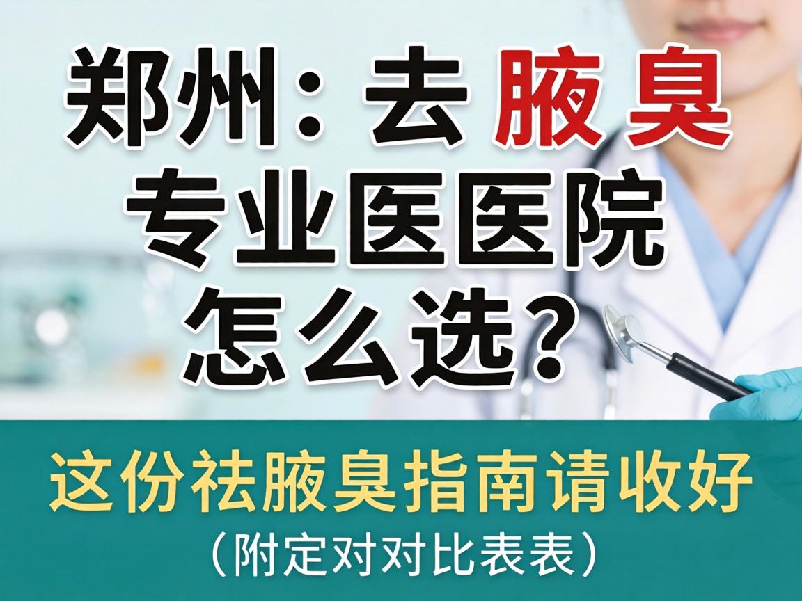 郑州去腋臭，专业医院怎么选？这份祛腋臭指南请收好（附对比表）