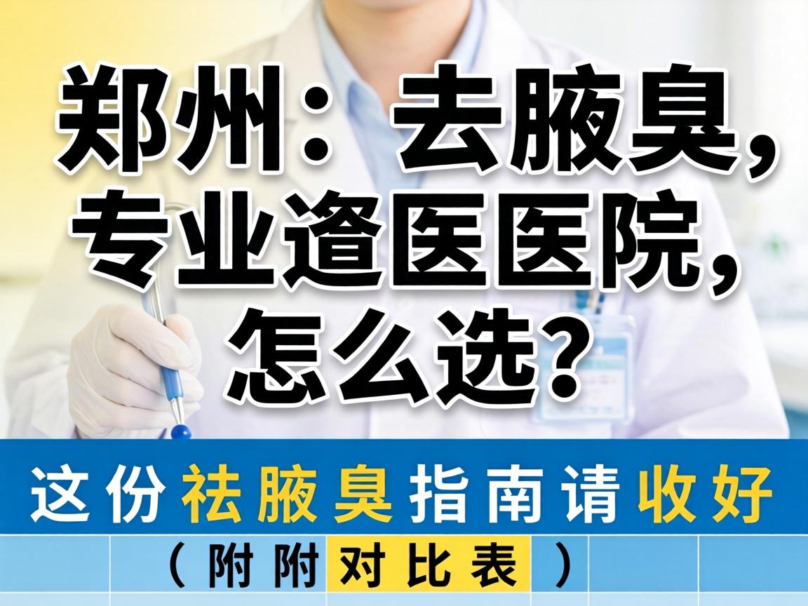 郑州去腋臭，专业医院怎么选？这份祛腋臭指南请收好（附对比表）