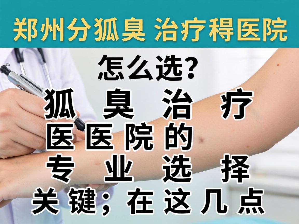 郑州狐臭治疗医院怎么选？狐臭治疗医院的专业选择关键在这几点
