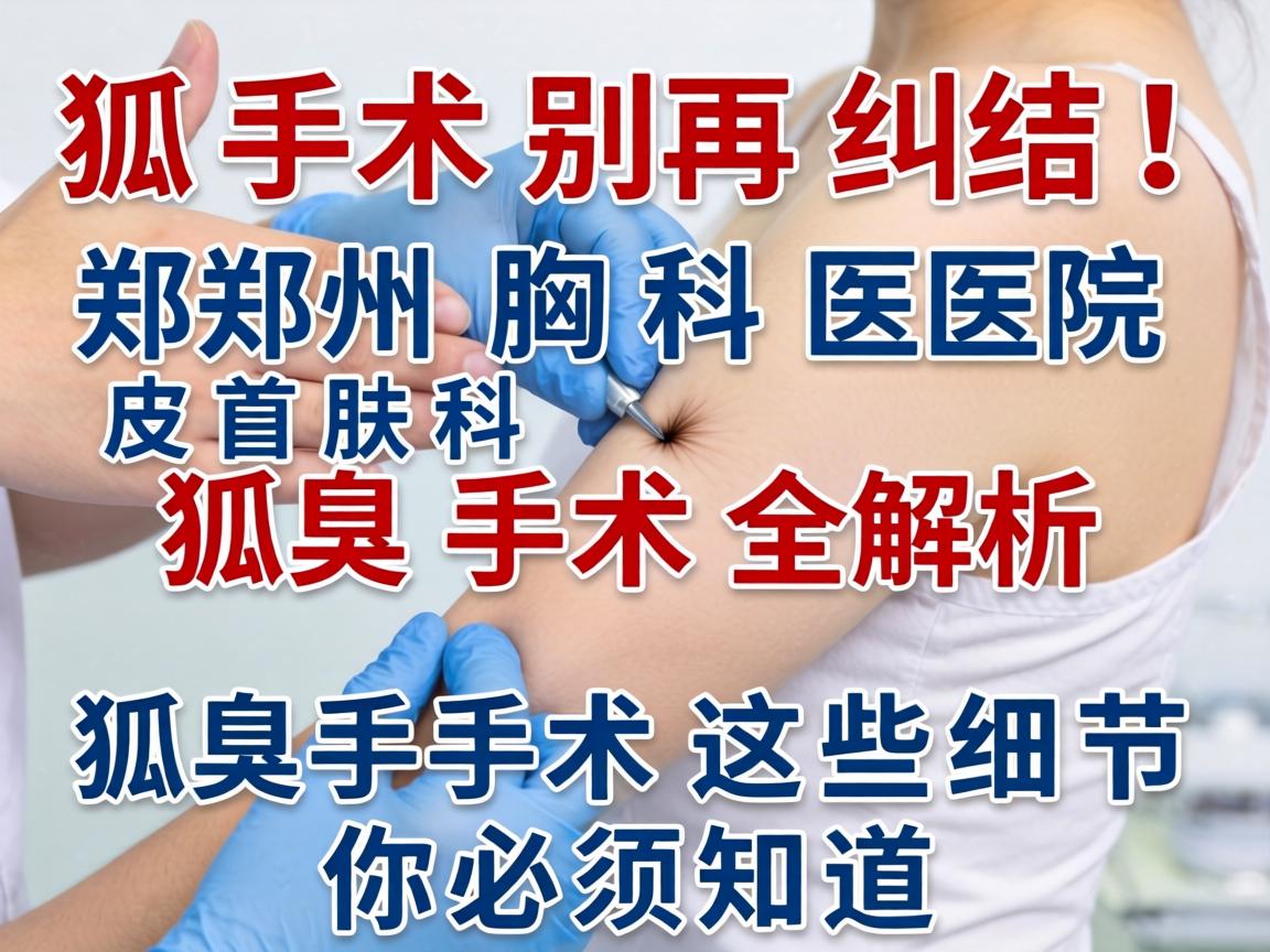 狐臭手术别再纠结！郑州胸科医院皮肤科狐臭手术全解析，狐臭手术这些细节你必须知道