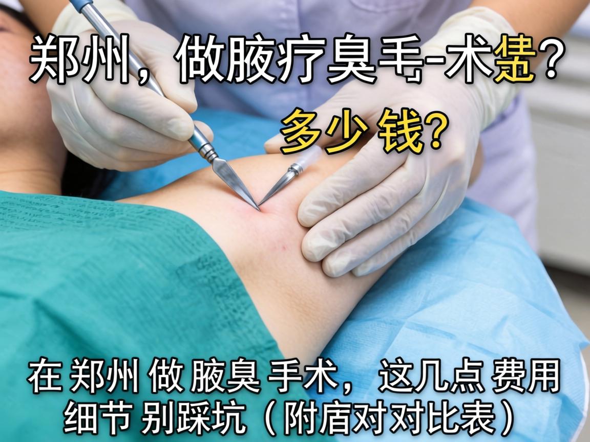 郑州腋臭手术多少钱？在郑州做腋臭手术，这几点费用细节别踩坑（附对比表）