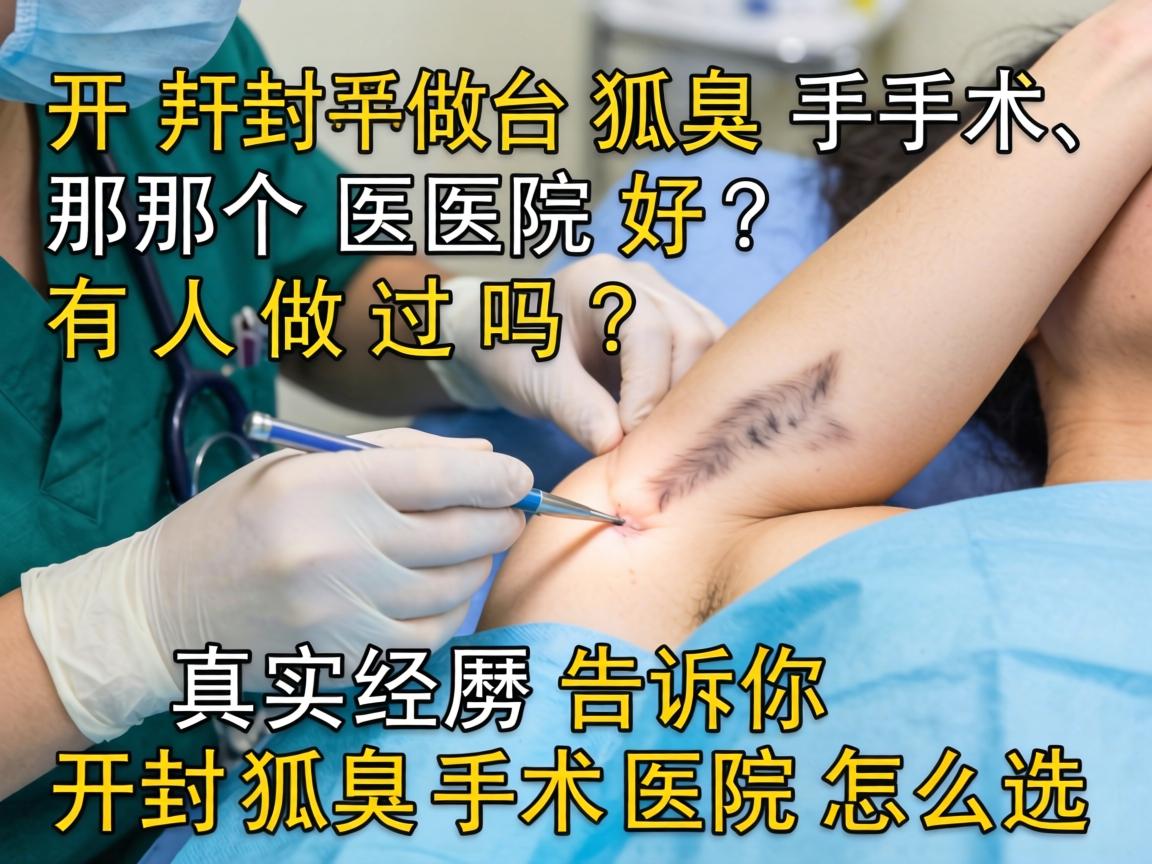 开封做狐臭手术那个医院好？有人做过吗？真实经历告诉你开封狐臭手术医院怎么选