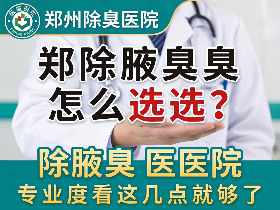 郑州除腋臭医院怎么选？除腋臭医院专业度看这几点就够了