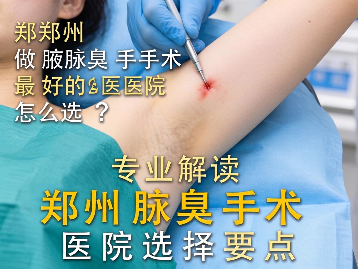 郑州做腋臭手术最好的医院怎么选？专业解读郑州腋臭手术医院选择要点