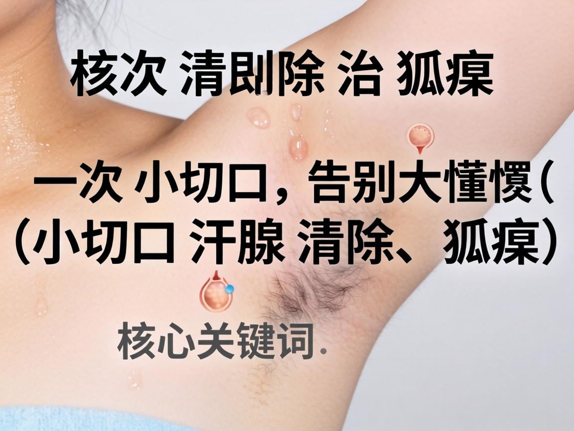 小切口汗腺清除治狐臭，一次小切口，告别大尴尬（核心关键词，小切口汗腺清除、狐臭）