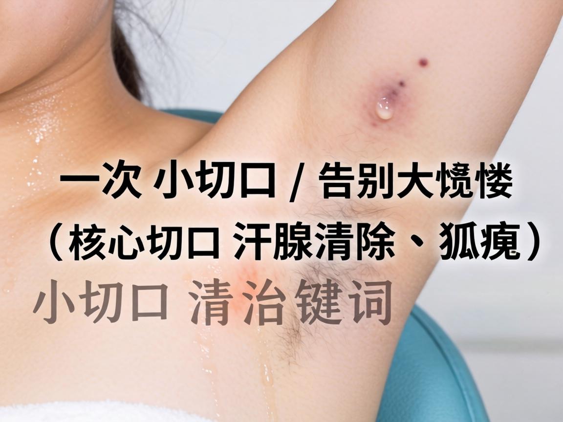 小切口汗腺清除治狐臭，一次小切口，告别大尴尬（核心关键词，小切口汗腺清除、狐臭）