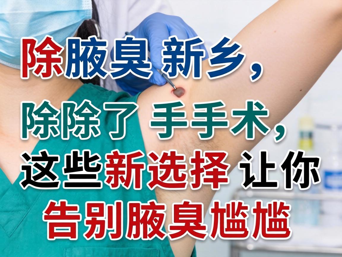 除腋臭新乡，除了手术，这些新选择让你告别腋臭尴尬