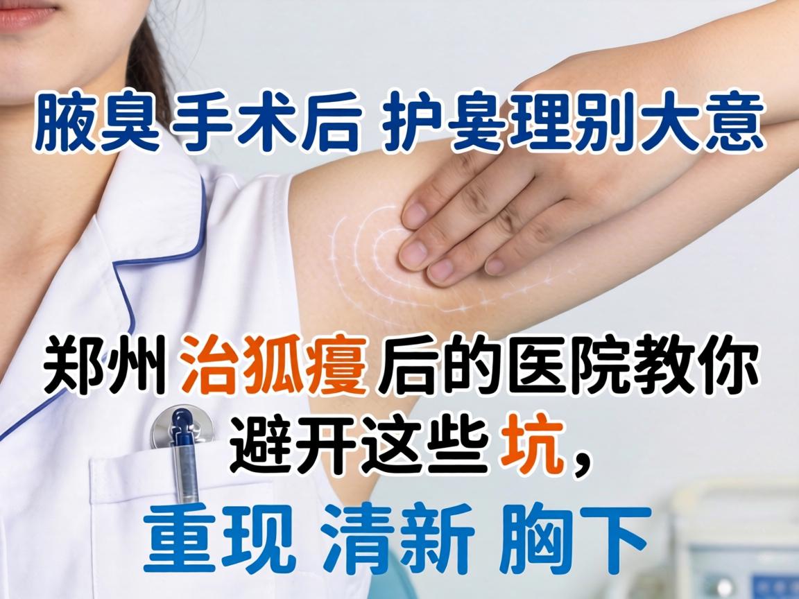 腋臭术后护理别大意，郑州治狐臭后的医院教你避开这些坑，重现清新腋下