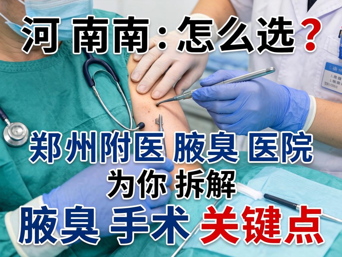 河南腋臭手术怎么选？郑州附医腋臭医院为你拆解腋臭手术关键点