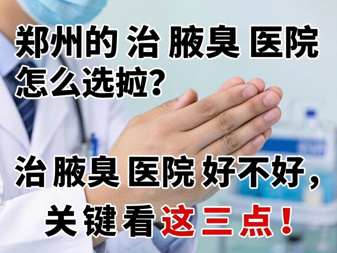 郑州治腋臭医院怎么选？治腋臭医院好不好，关键看这三点！