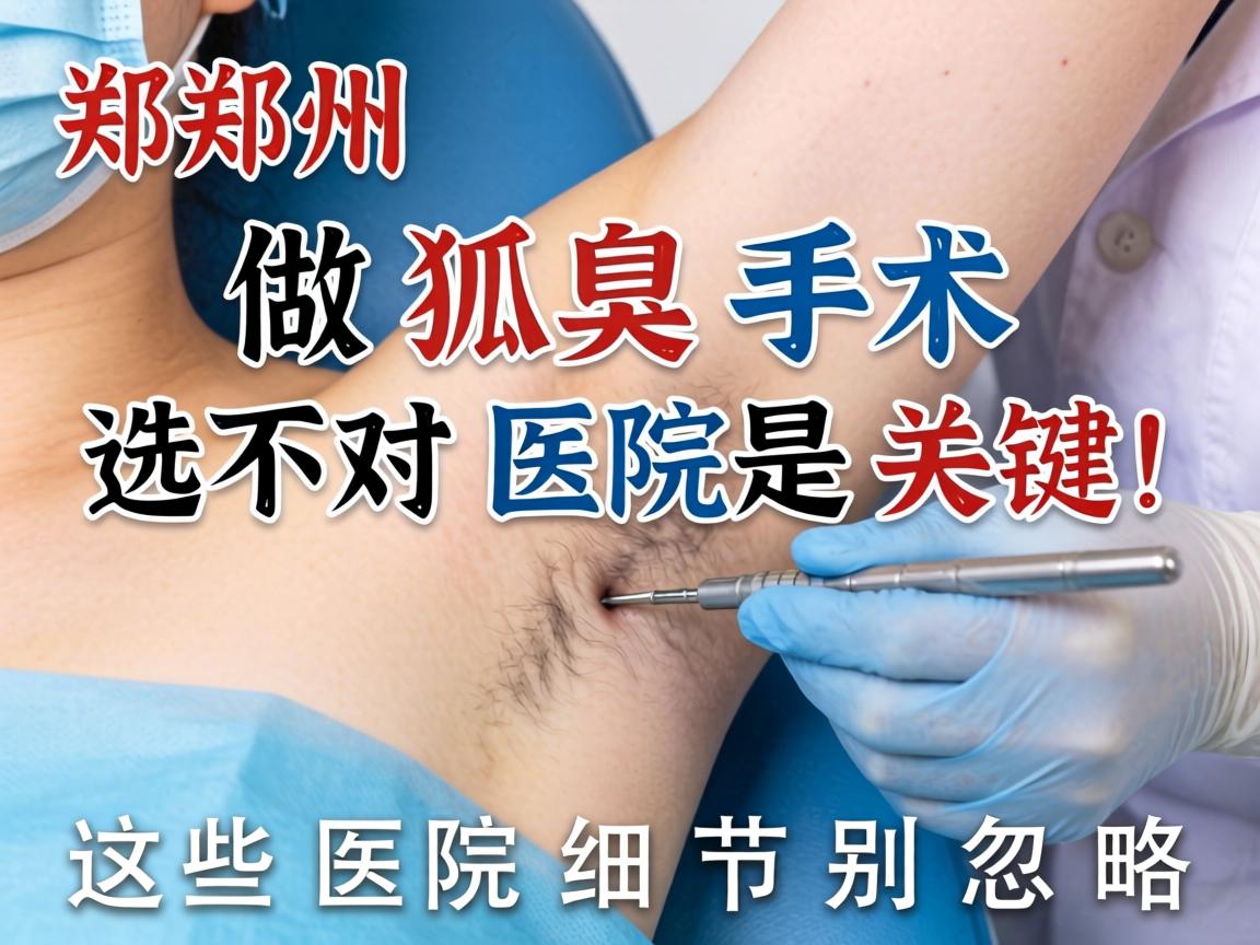郑州做狐臭手术，选对医院是关键！这些医院细节别忽略