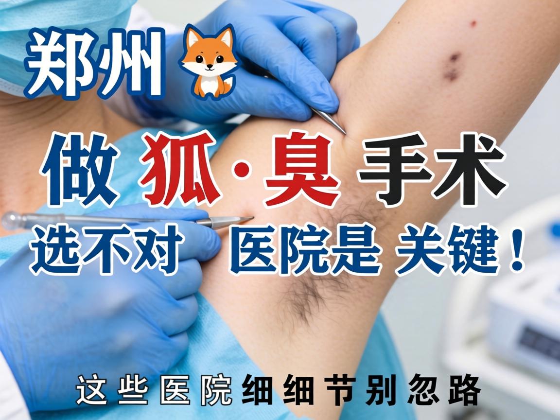 郑州做狐臭手术，选对医院是关键！这些医院细节别忽略