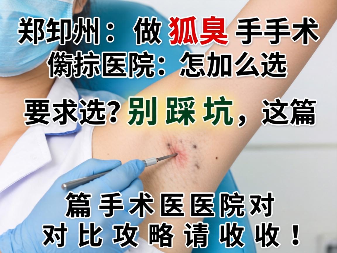 郑州做狐臭手术医院怎么选?别踩坑,这篇手术医院对比攻略请收好! 郑州做狐臭手术医院怎么选?别踩坑,这篇手术医院对比攻略请收好!