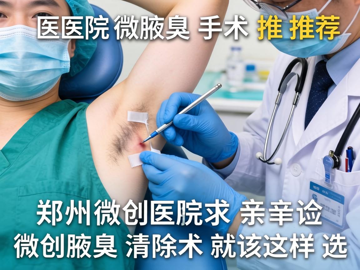 郑州微创腋臭手术医院推荐，医生亲测，微创腋臭清除术就该这样选